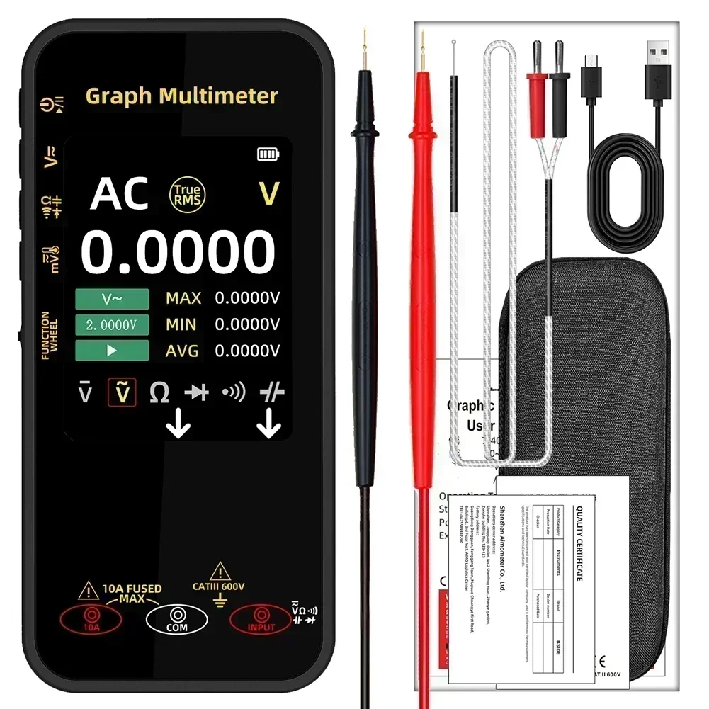 

Цифровой мультиметр S500 с графическим счетчиком 20000, 32-дюймовым цветным TFT-экраном и регистратором сигналов для тестирования напряжения