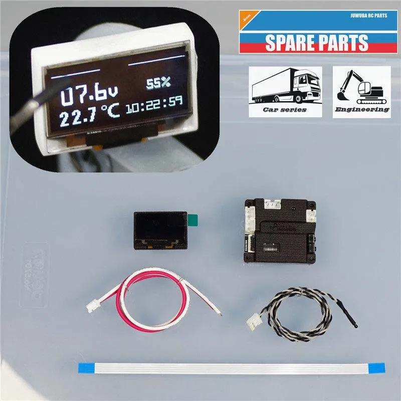 For 1/14 Truck Dashboard Screen LCD OLD-X02 OLD-08M Tamiyaa RC Truck Tractor Tipper BENZZ VOLVOO SCANIAA DIY Toy Model Parts