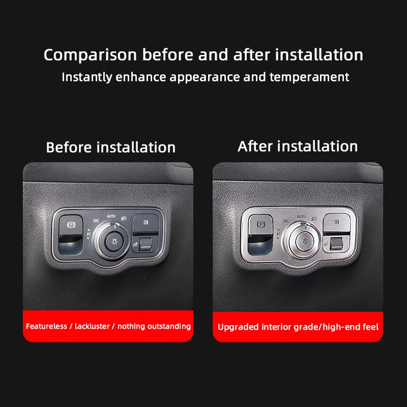 

Car Headlight Switch Control Button Panel Sticker Trim Cover For Mercedes Benz GLB GLA CLA A Class W177 C118 H247 X247 2020-2023