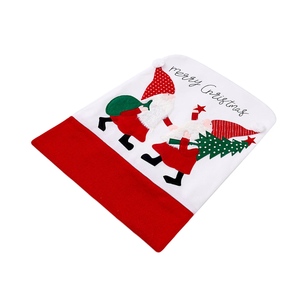 

Christmas Chair Santa Claus Flannel Warm Comfortable Chair Protector Dust Cover Embroidered Seat Cover Dining Covers Sofa Throw