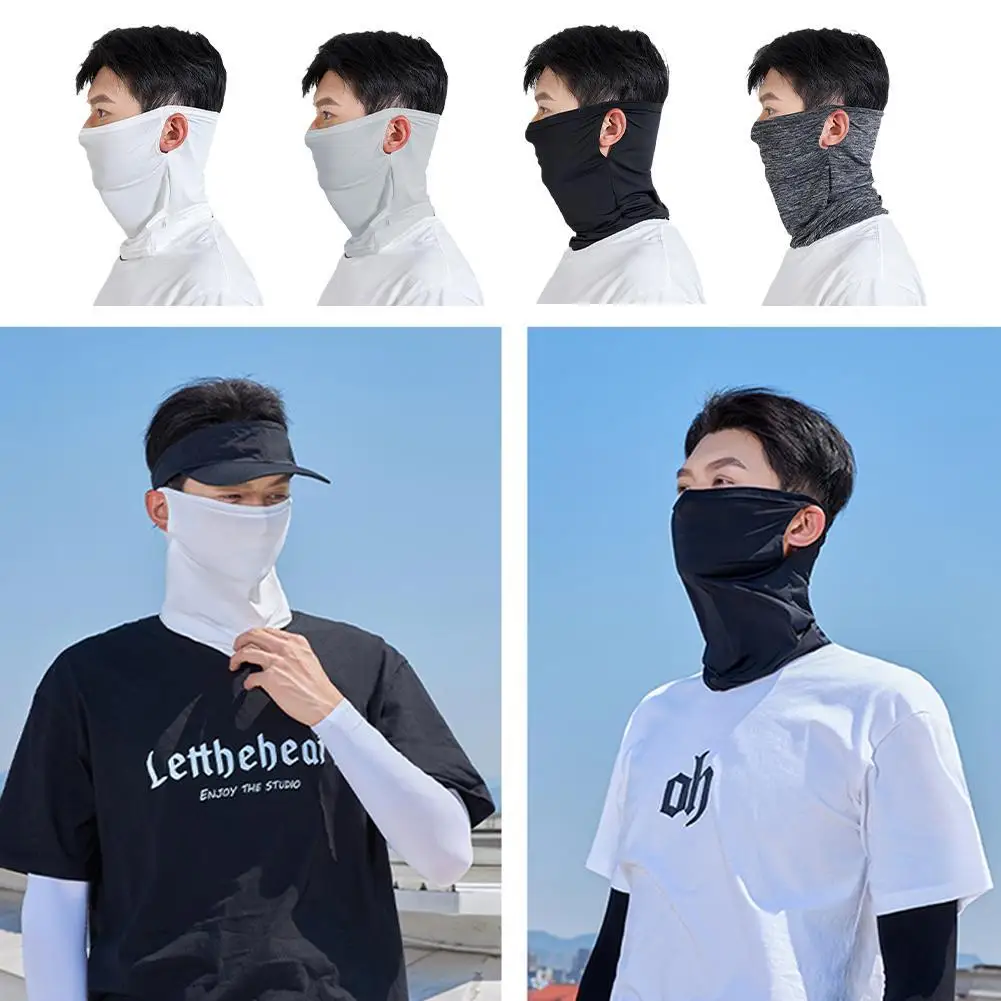 Ice Silk Summer UV Protection Cycling Scarf Bicycle Face Mask Running Headbands Men Motorcycle Bandana Cooling Sport Gear