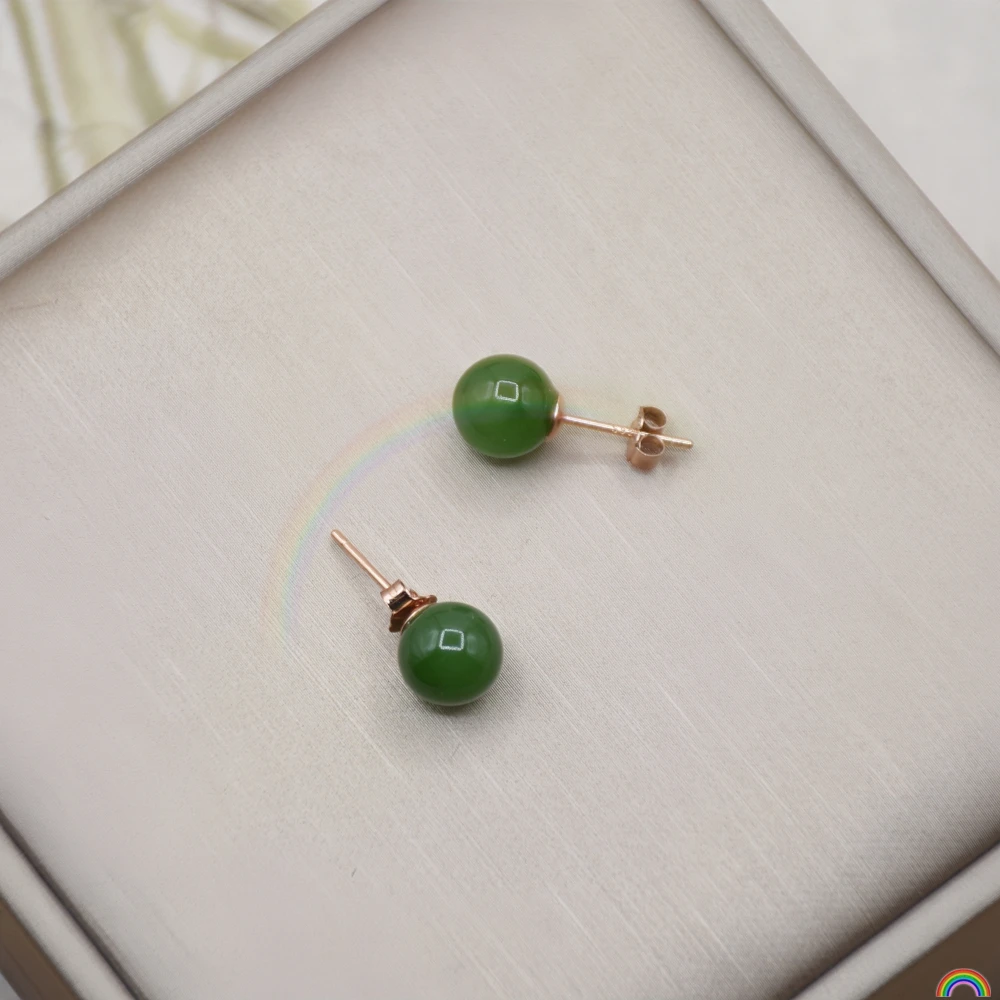 

Natural Hotan Jade Jasper Earrings Female S925 Silver Minority Design Jade Earrings Rwbuy Brand Jewelry
