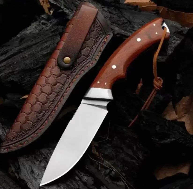 

Красный сокол, прямой нож с фиксированным лезвием, лезвие D2, красная ручка из сандалового дерева, тактический карманный нож для кемпинга, охоты, EDC, инструмент для выживания, ножи