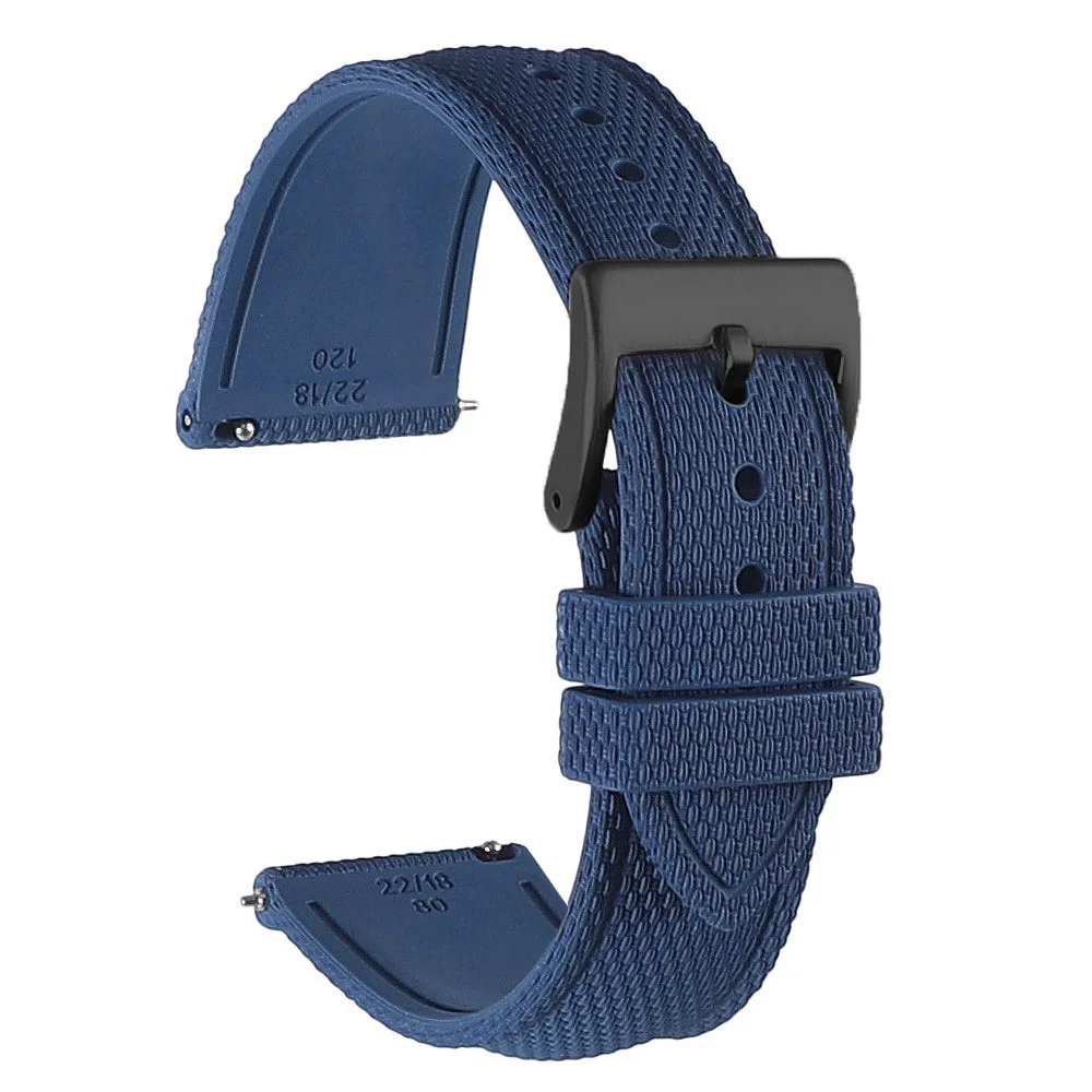 Sailcloth Fkm Watch Strap 19mm 20mm 21mm 22mm Fluororubber Watchband Quick Release Waterproof Sport Watch Band for Men image 3