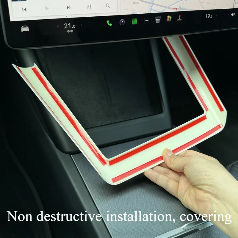 Dekorativer Rahmen für kabelloses Laden, passend für Tesla Model 3 Highland/Model Y Juniper, Silikon-Pad für die Mittelkonsole, Autozubehör. – Detail 10