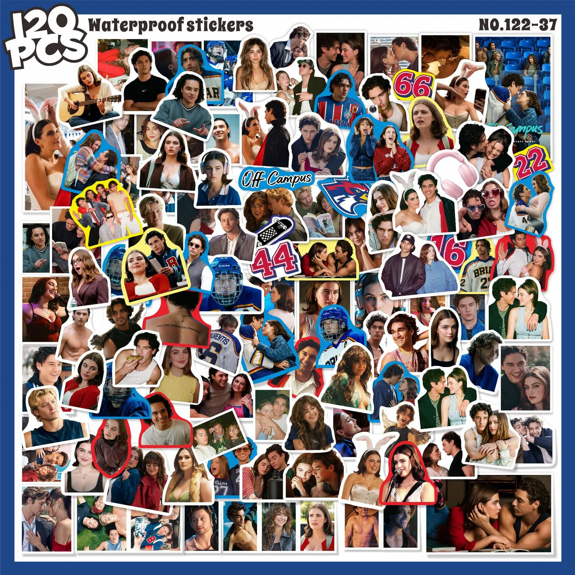 Lot de 120 autocollants de série télévisée Off Campus, décalcomanies graffiti pour fans, pour journalisation, scrapbooking, ordinateur portable, papeterie, cadeau