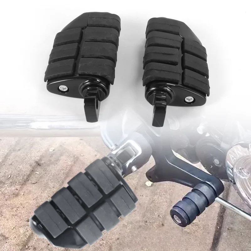 

2PCS Black Front and Rear Footpegs for Harley 883 Cruise Prince Modified Retro Pedals Universal Front and Rear Pedals