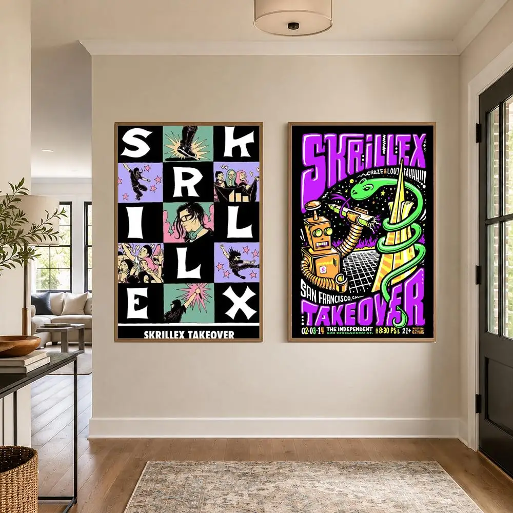 Electronic Music S-Skrillex Graphic Wall Art Poster HD Waterproof PP Paper Print for Bedroom Living Room Office Decor Gift