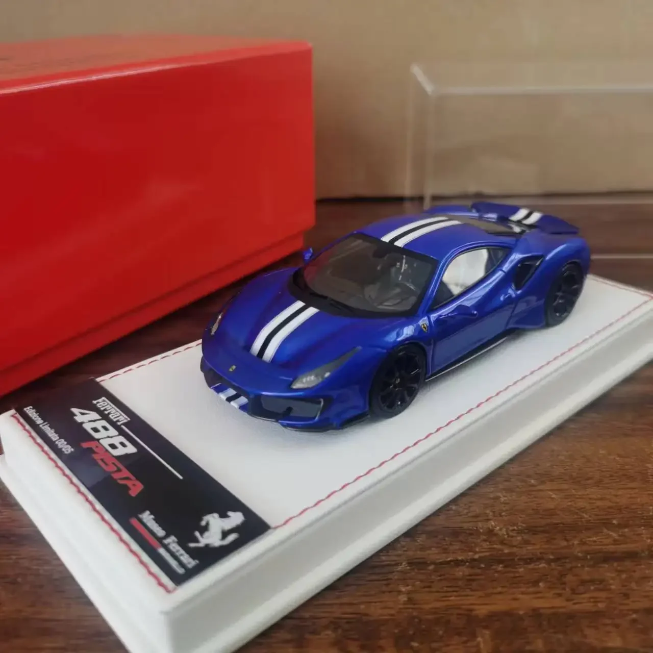 Limited Ferrari Pista 488 Blue 1:43 Scale Resin Rare Sports Car Model Hobby Collection High-end Ornament Holiday Gift Display