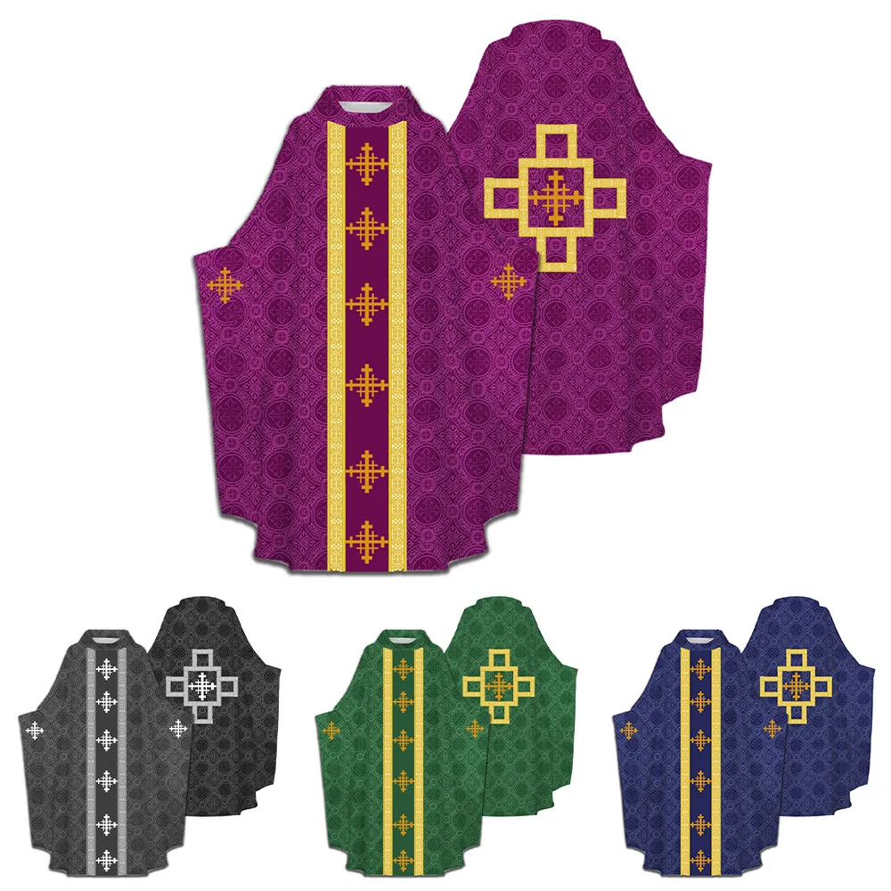 Traje de Cosplay de Sacerdote Vintage para Hombre: Casulla, Túnica, Capa, Sotana, Vestimenta para Pastor, Celebrante, Halloween