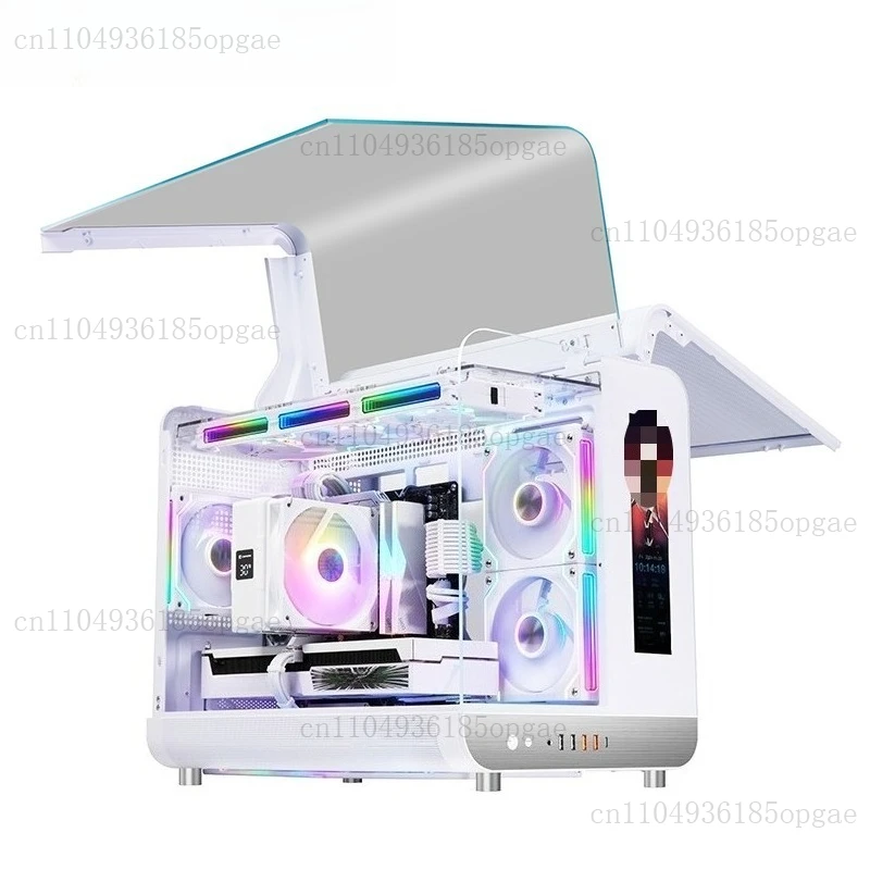 Sea View Room Without Column Curved Glass Computer Desktop Screen Display Water Cooling Chassis