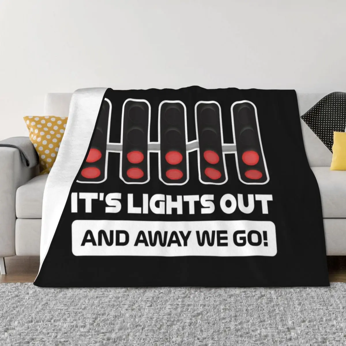 

It's Lights Out and Away We Go! - Version 2 (White) Throw Blanket For Sofa Thin halloween cosplay anime Stuffeds Blankets