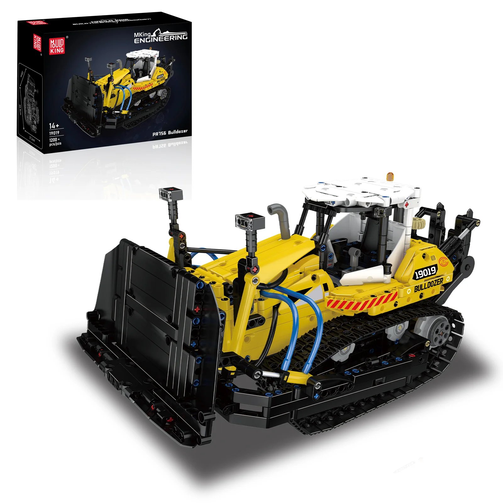 

MOULD KING 1200pcs PR756 Construction Bulldozer Model Kit with Pneumatic Hydraulic System for Adult Builders