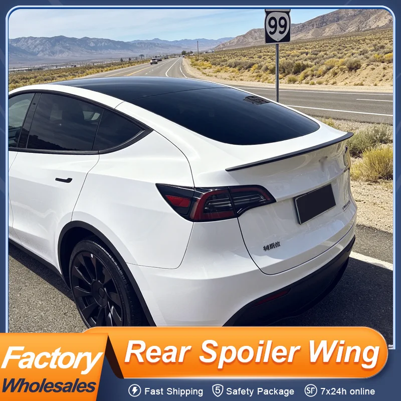 

For Tesla Model Y 2021 22 23 24 25 26 Dry Carbon Fiber Rear Trunk Lid Ducktail Spoiler Wing P Style Matt Glossy Forging Carbon