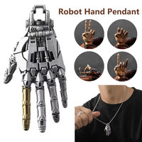 Portable Mechanical Bionic Hand Pendant Jewelry Accessories with Chain Robot Hand Charm Jewelry Movable Finger Joints