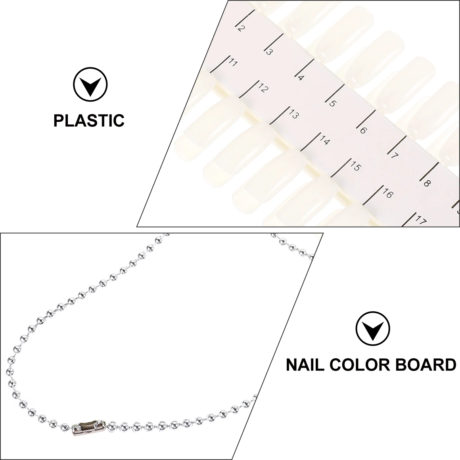 

6 Sheets Double-Sided Nail Tips Color Chart Portable Manicure Display Plate for Professional Home Use False Nail Display Tips