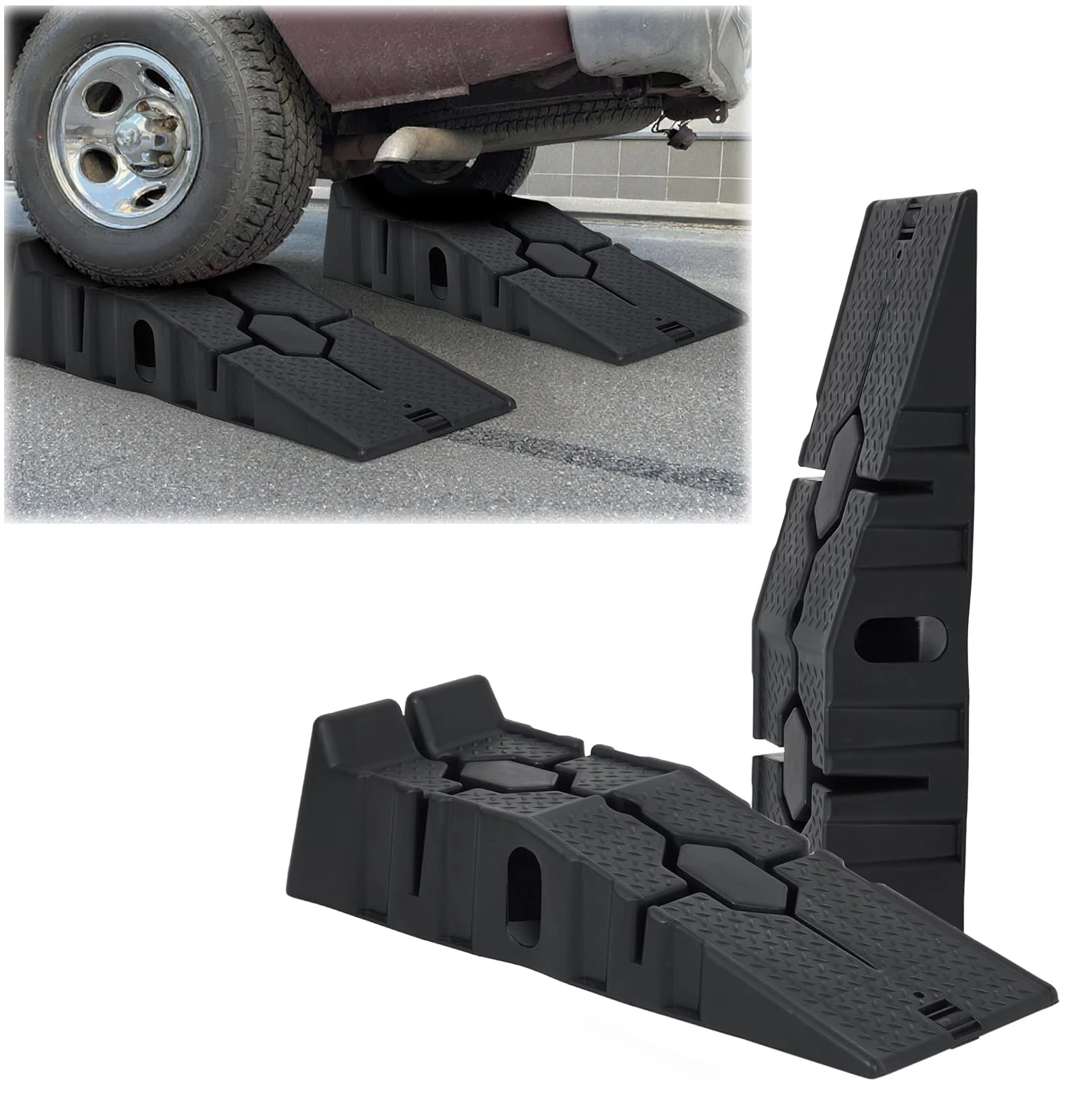 

Автомобильные сервоприводы 5T Портативные низкопрофильные автомобильные пандусы для обслуживания или изменения масла, высота подъема 6,7 дюйма, для дома, автомобиля, гаража