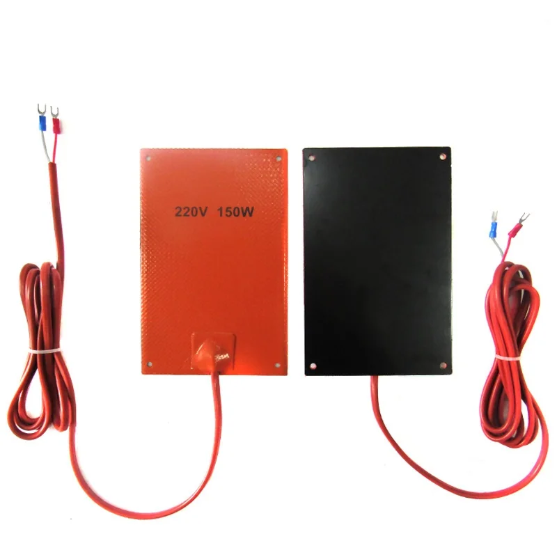 Aluminum Backing Silicone Heater Pads Electric Rubber Heating Plate Mats With 4 Holes for 3D Printer Heat Bed Engine 110V/220V