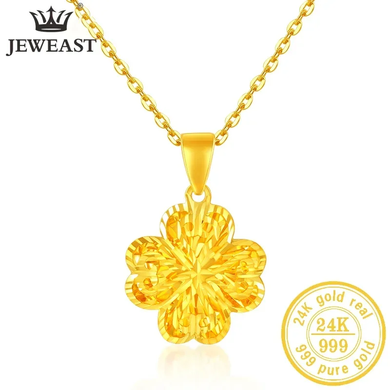 JLZB 24K Pure Gold Pendant Real AU 999 Solid Gold Charm Lucy Bead Beautiful  Trendy Classic Party Fine Jewelry Hot Sell New 2023