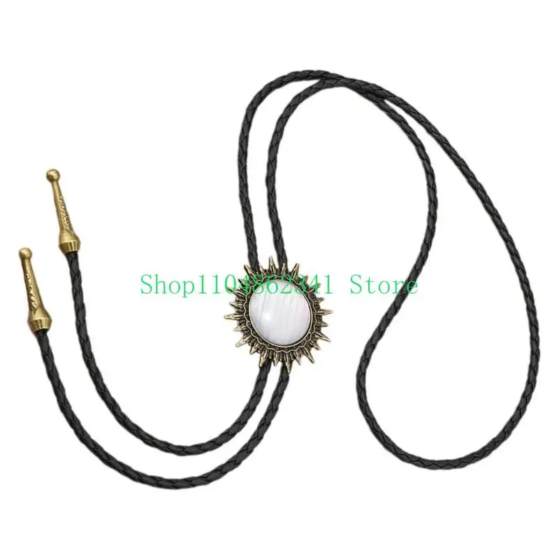 5asd Western Vòng cổ đá quý mặt dây chuyền Bolo Tie cho các quý ông Áo sơ mi Descors