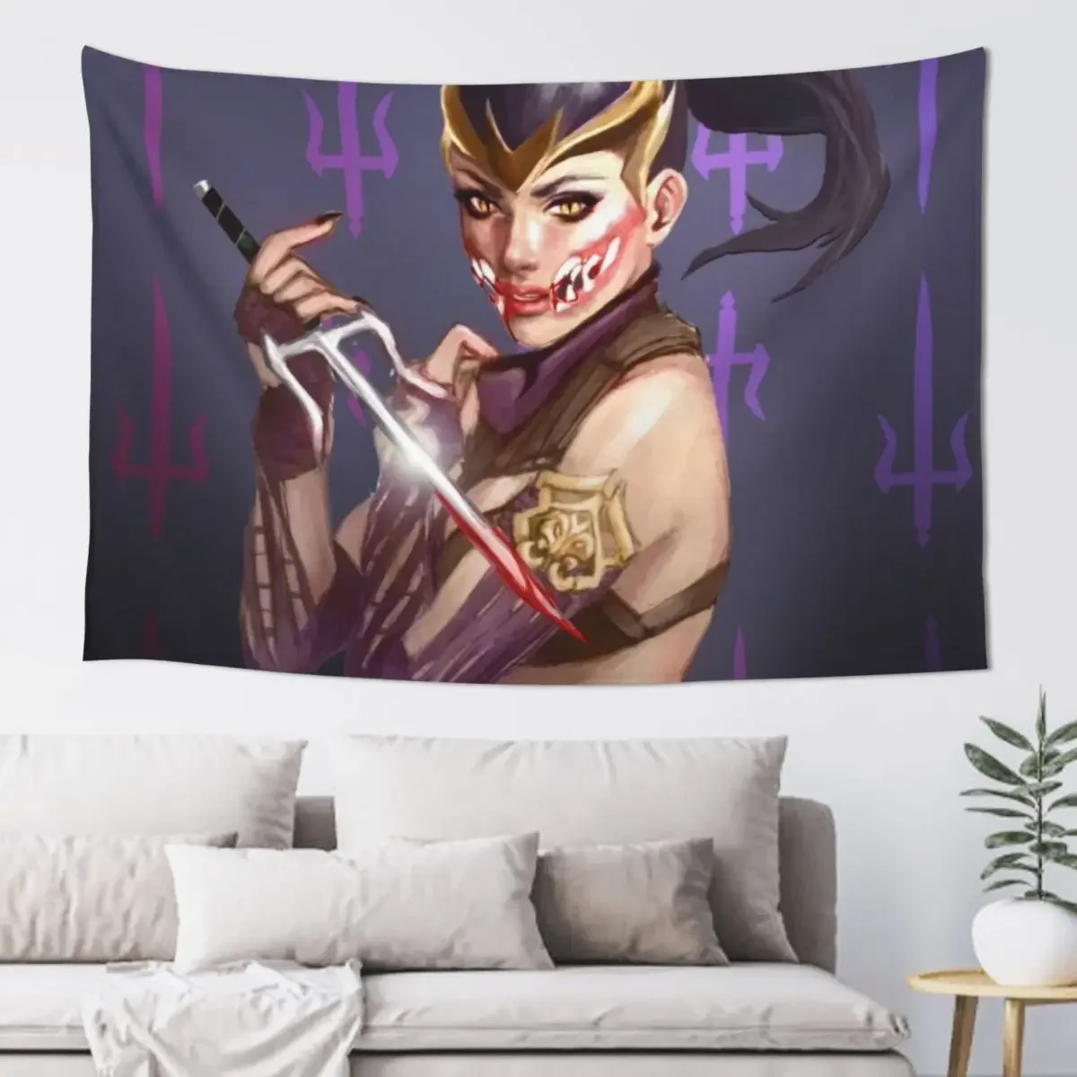 

Mileena Mortal Kombat Tapestry Room Decor Korean Style Decoration Aesthetic Bathroom Decor Things To The Room Tapestry