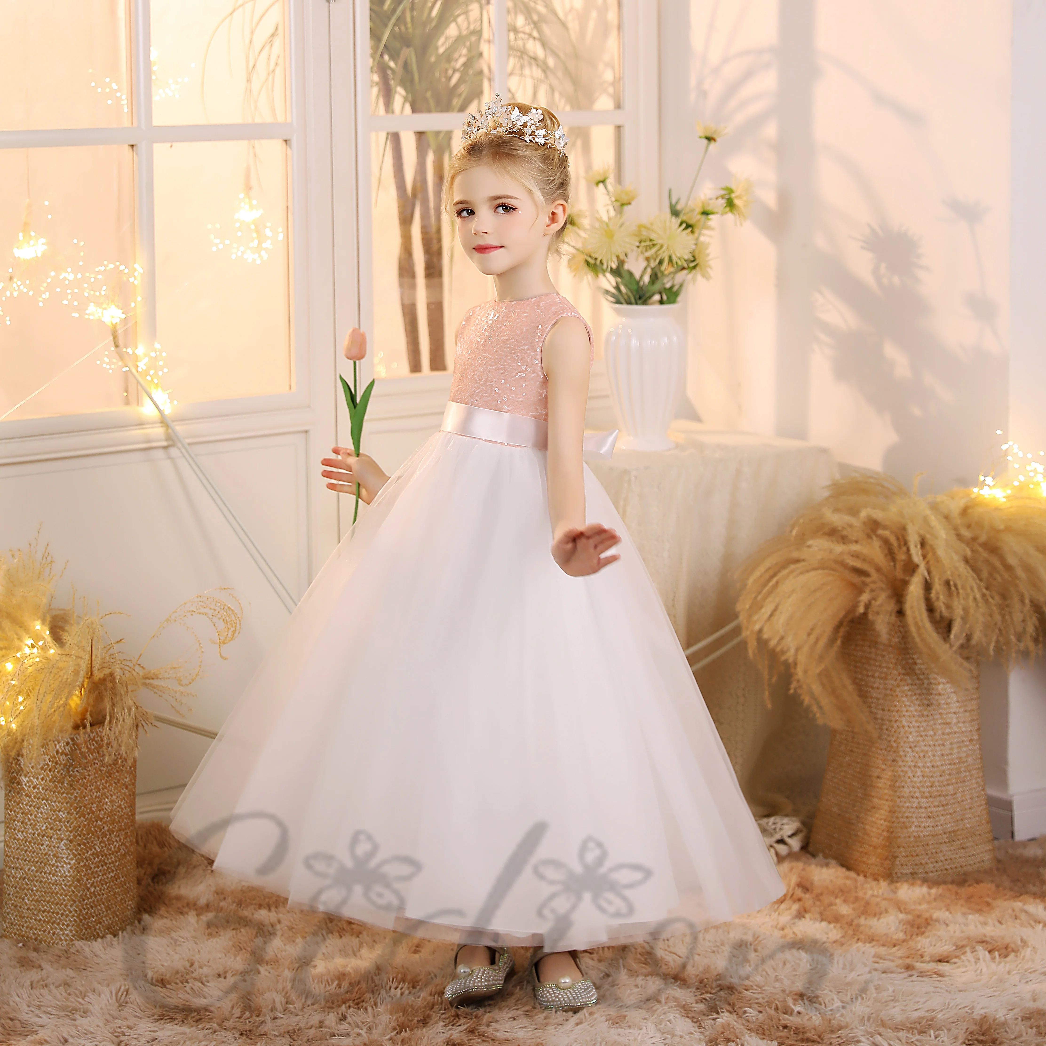 Vestido de princesa para niña de las flores, traje de boda, ceremonia, baile de graduación, espectáculo nocturno, regalo de fiesta, vestido de noche, desfile, banquete, evento, cumpleaños