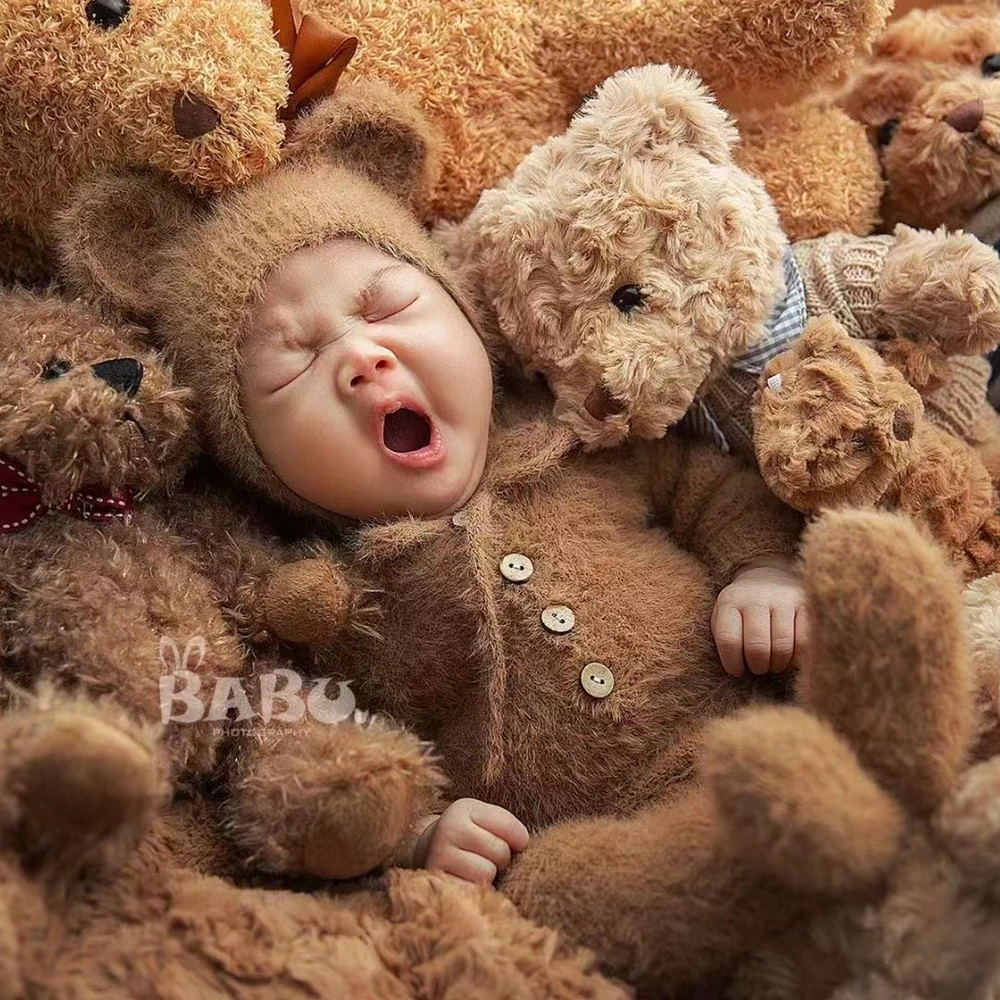 Bär Neugeborenen Fuß Stram pler für Fotografie Requisiten weiche Neugeborene Fotografie Outfit Tier Baby Kleidung Fotoshooting Zubehör