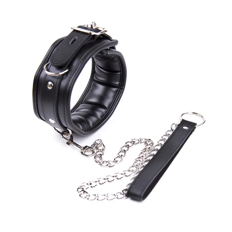 Esposas sexuales de esponja suave para adultos, esposas de tobillo Bondage con Collar de cadena, ataduras, Juguetes sexuales para juegos, juego de