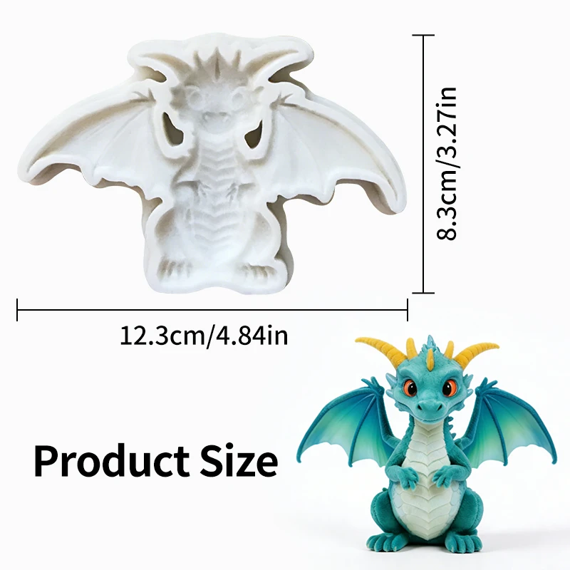 Double-winged baby dragon silicone molds, reusable resin molds, clay and plaster molds, DIY decorative handmade molds