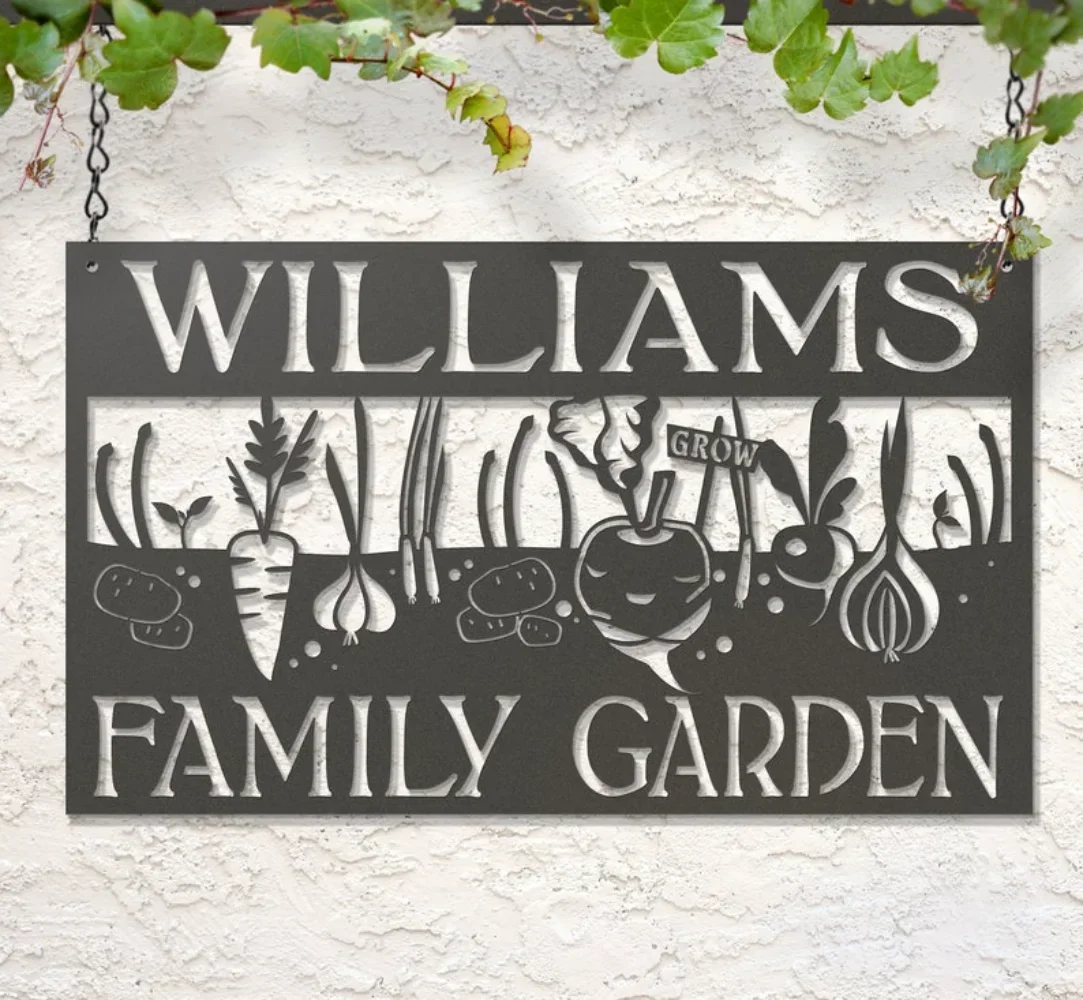 Custom Hanging Vegetable Garden Sign Unique Ornament Outdoor Nature Flourish Freshness Gather Memory Allure Inspiration