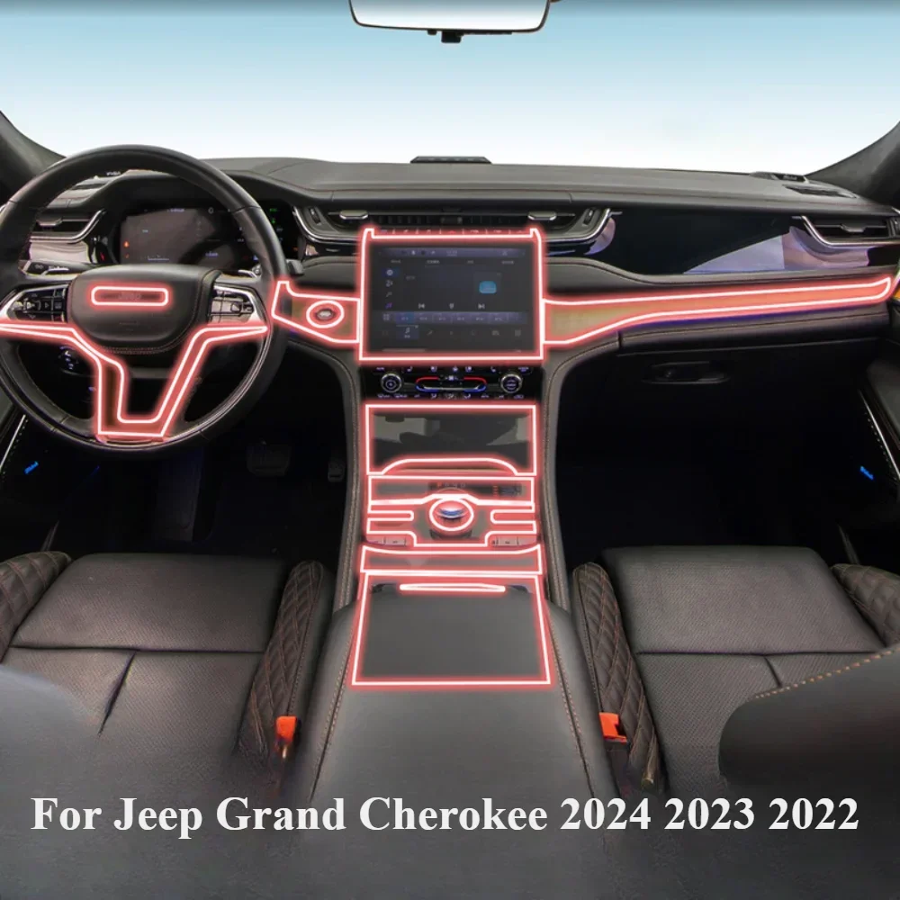 

Protective Film For Jeep Grand Cherokee 2024 2023 PPF Accessories Interior Transparent TPU Navigation Gear Panel Center Console