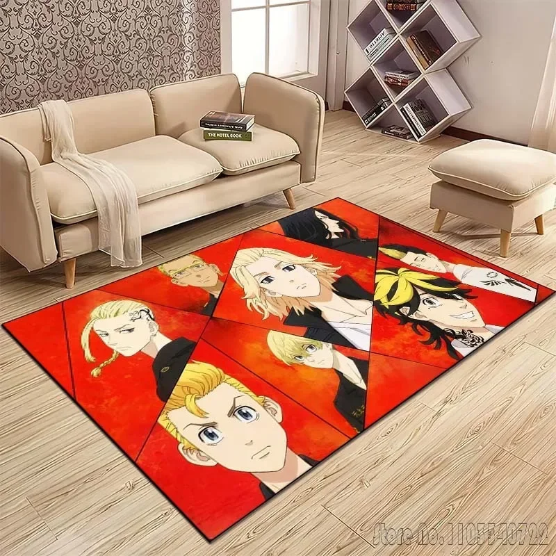 Tokyo R-Revengers Pattern Rug Carpet for Living Room Bathroom Mat Carpet for Bedroom Kid's Room Home Decor Anime Rug