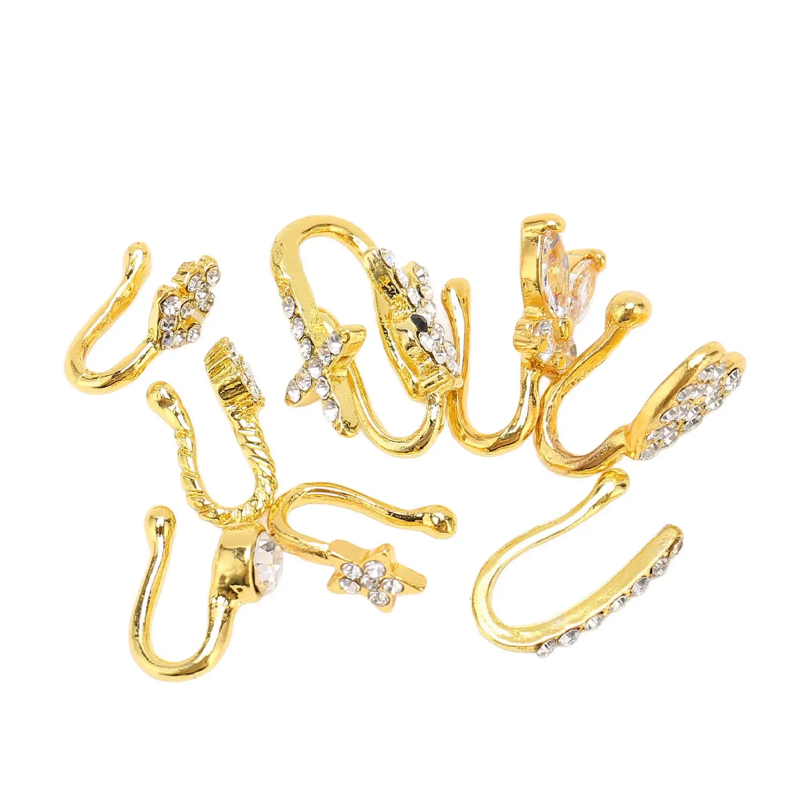 แหวนจมูกปลอมสแตนเลสสำหรับผู้หญิงสำหรับใช้ในชีวิตประจำวันเครื่องประดับเครื่องประดับที่ไม่ต้องเจาะ