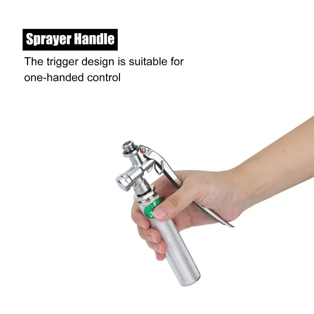 Stainless Steel Sprayer Handle M14*1.5mm Easy To Use Garden Sprayer Handle One Hand Control Silver Water Spray Gun Handle