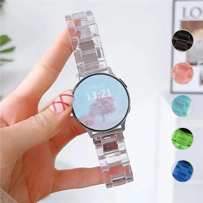 Bracelet transparent pour montre Samsung Galaxy 7/6/5/pro/4/classic/Active2 20mm/22mm, bracelet à maillons Glacier, bracelet huawei gt2-2e-3pro-4