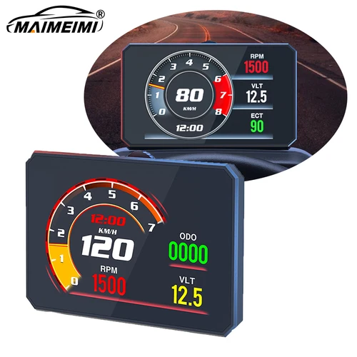 Pantalla P16 HUD Obd2, ordenador a bordo, medidor de velocidad para coche, tacómetro Digital inteligente, velocímetro, proyector EOBD, temperatura del aceite y agua