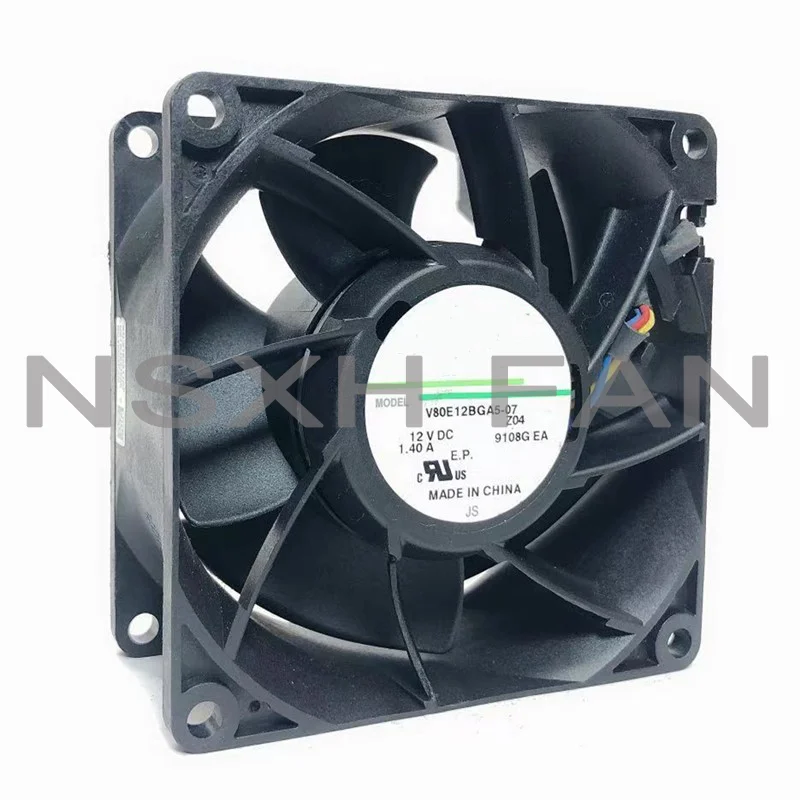 Ventilador original v80e12bga5-07 8038, 12v, 1.4a, 8cm