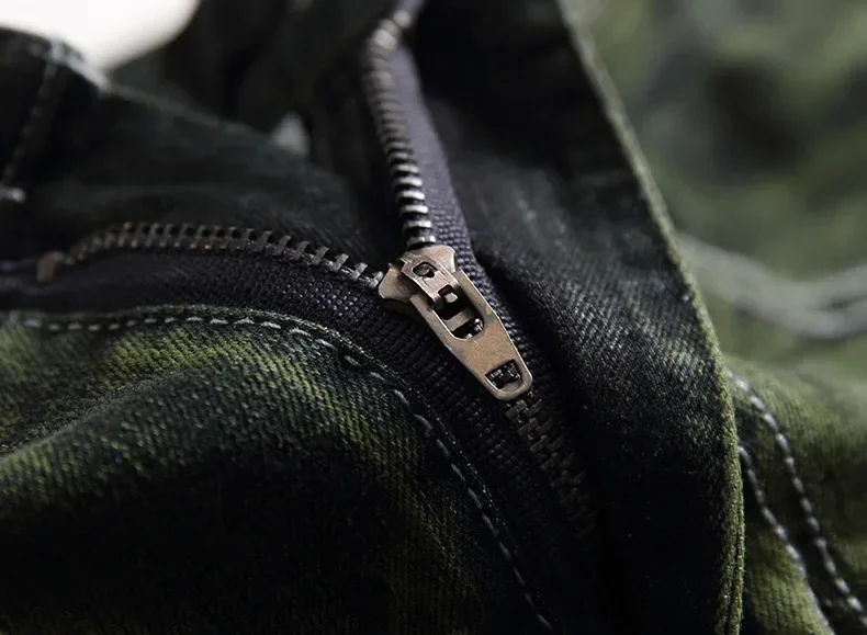 Jeans Denim Men New Green Stretch Plus Size Casual Straight Fashion Brand Classic High Quality Pants