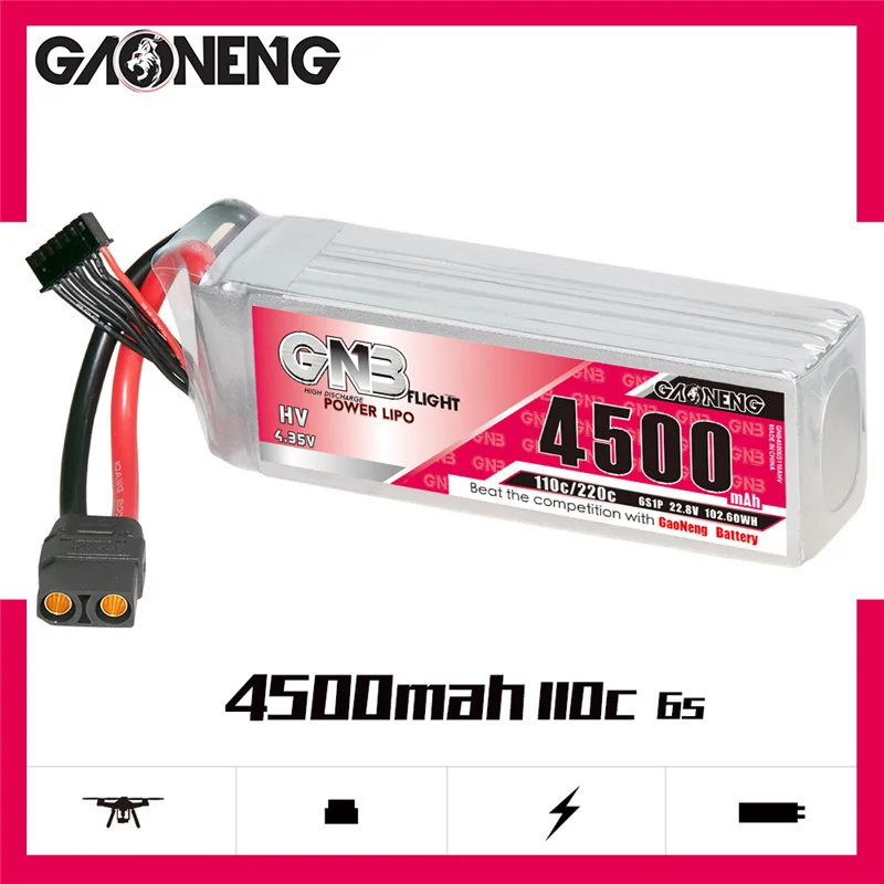 

GNB 6S 22.8V 4500mAh 110C/220C LiPo Battery For RC Car Four Drive Off-Road Vehicle RC Boat FPV Drone Helicopter Parts 6S Battery