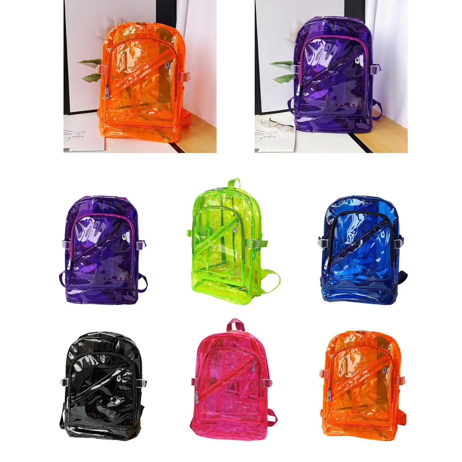 PVC Backpack Multifunctional Sturdy Adjustable Gift Lightweight Practical Storage Bag for Outdoor Work Travel Camping Teenagers