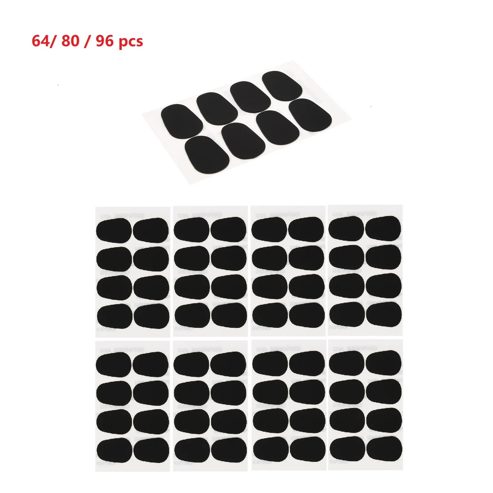 64/80/96 pcs Standard 0.8mm Silicone Saxophone Mouthpiece Cushions for Alto Tenor Saxophone , Sax Mouthpieces Patches Pads