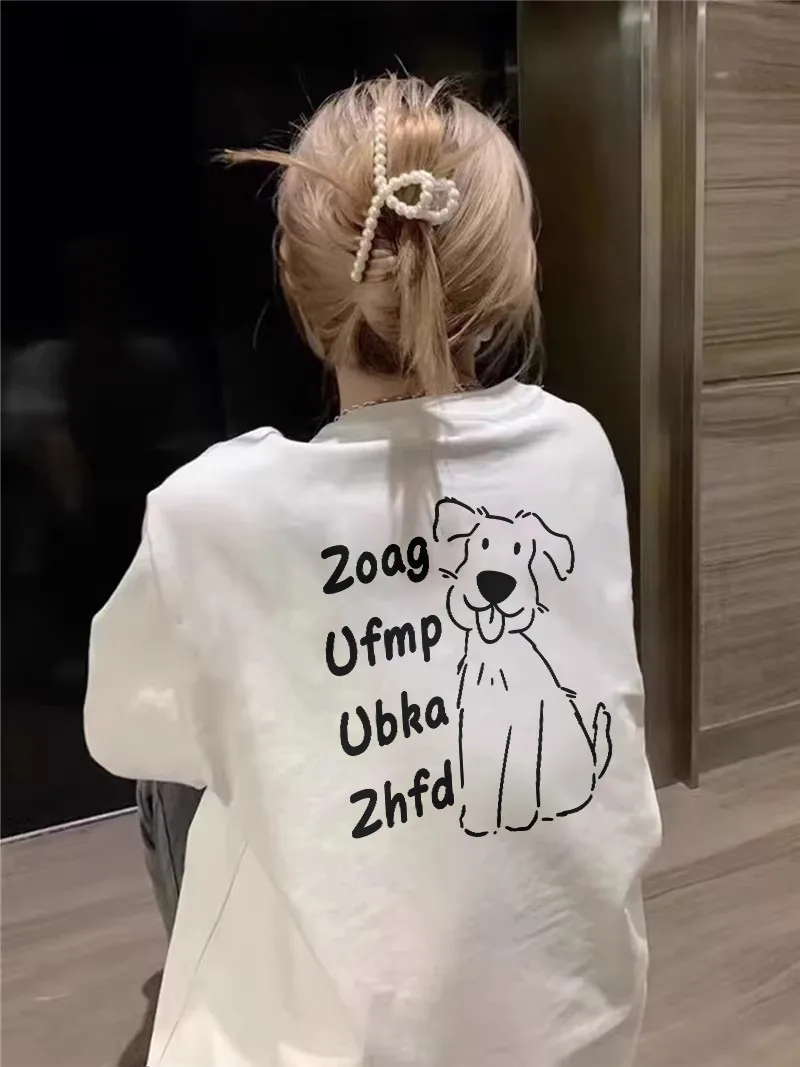 

Свободная футболка из хлопка с коротким рукавом, летняя, дышащая, универсальная, с круглым вырезом, модная повседневная одежда для мужчин и женщин.