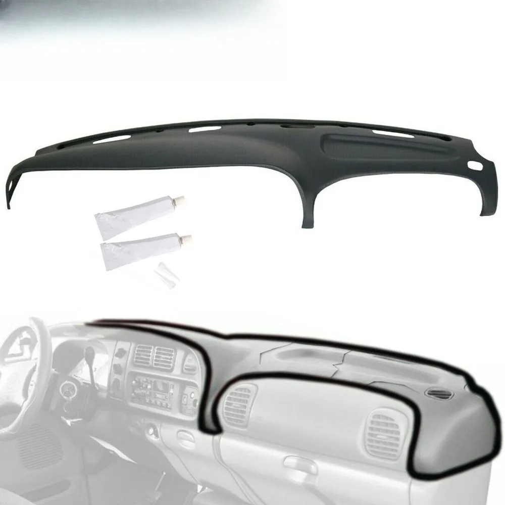 

Hard Dash Cover For 98-02 Dodge Ram 1500 2500 3500 Dashboard Overlay Dark Grey