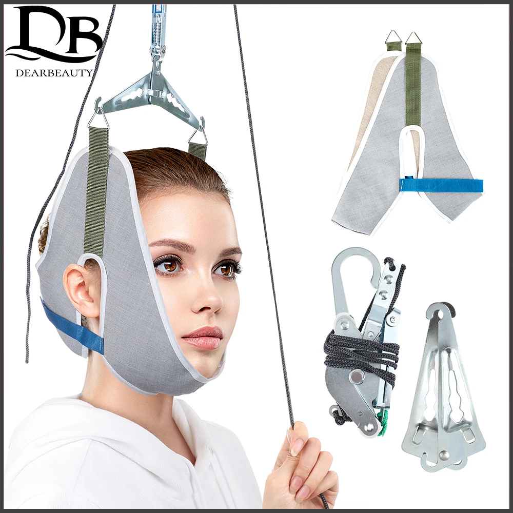 Hanging Neck Traction Kit Adjustable Cervical Traction Device Chiropractic Neck Correction Stretcher Pain Relief Head