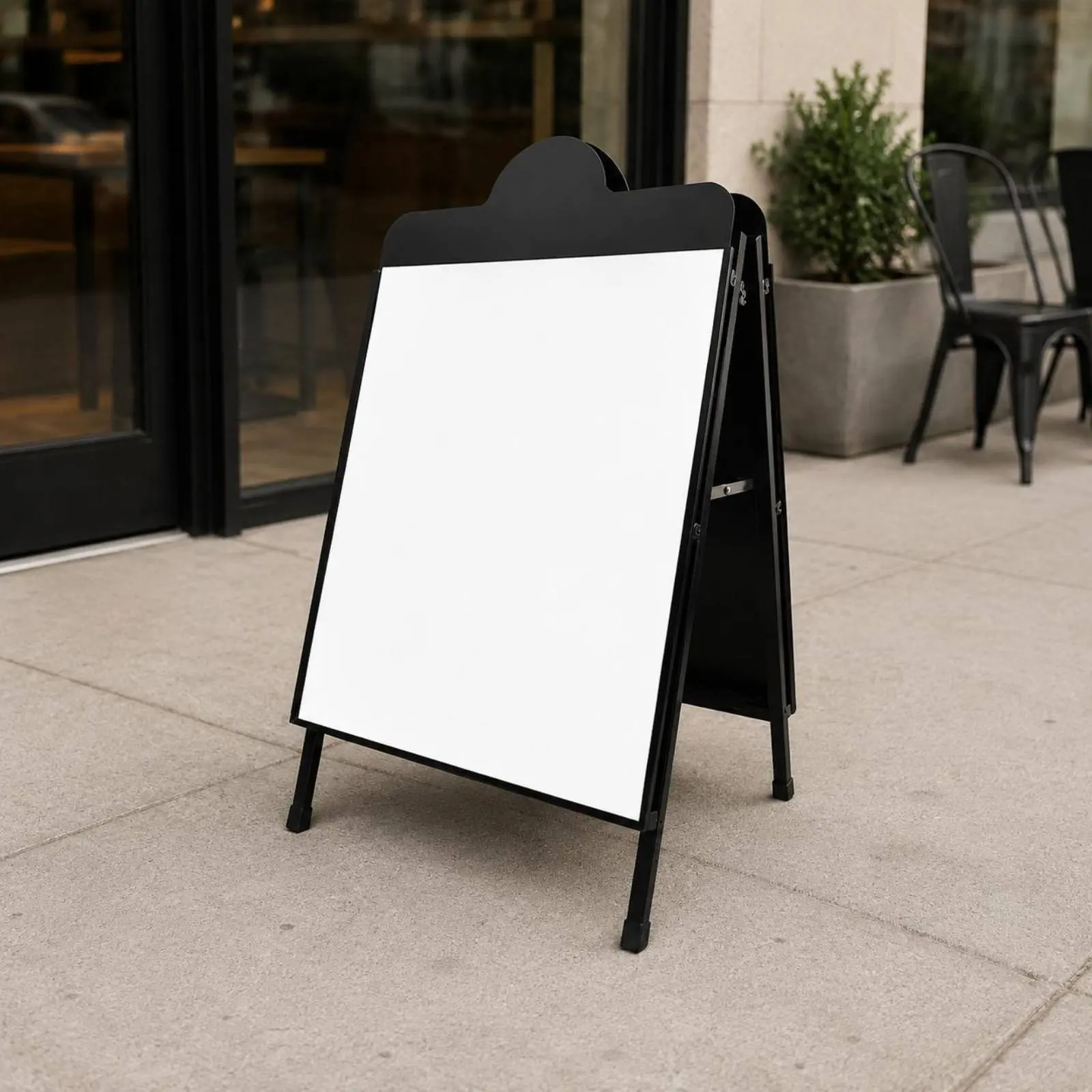 

Freestanding Advertisement Board Portable Standing Poster Board Outdoor Sidewalk Sign Double-Sided V-Shaped Sign Sign