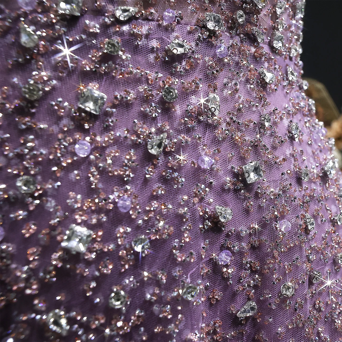 Sharon Said Luxuriöses, perlenbesetztes, langes Abendkleid in A-Linie mit Kristallen für arabische Hochzeiten, formelles Partykleid SS703, maßgeschneidert – Detail 10