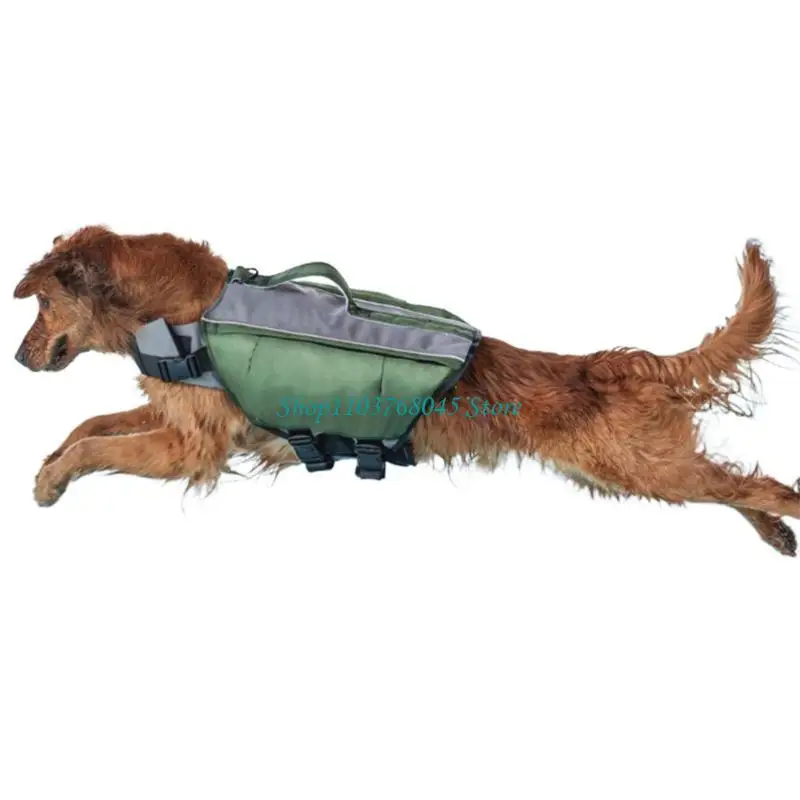 R53F Dog Swimsuit with Superior Buoyancy Rescuing Handle Lifesaver Flotation Vest