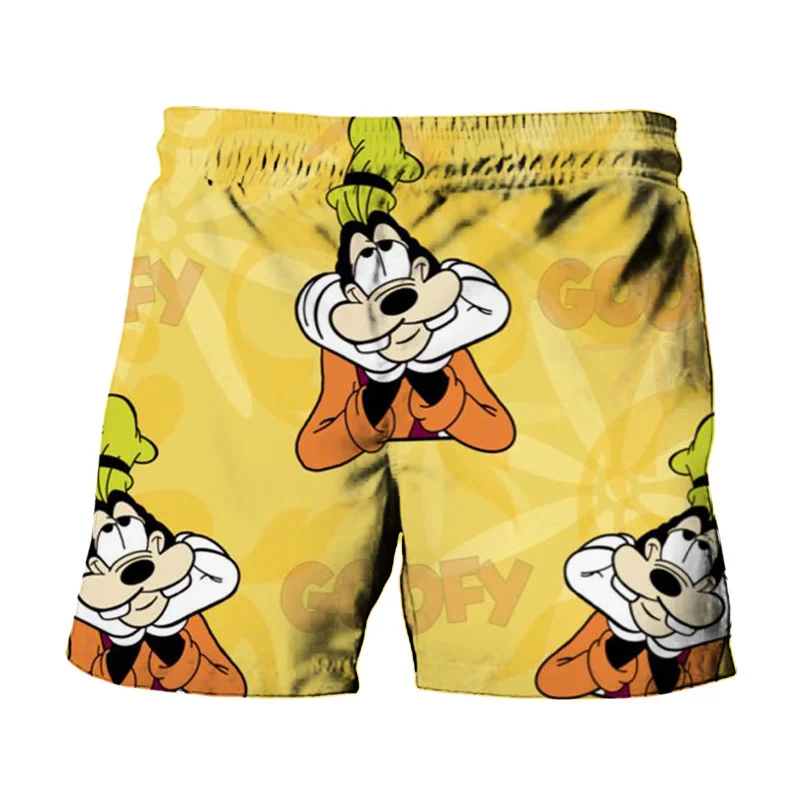 2024 Summer Harajuku New Disney Brand Cute Mickey And Minnie Anime Print Men\'s Swimwear Beach Shorts Fashion Casual Kids