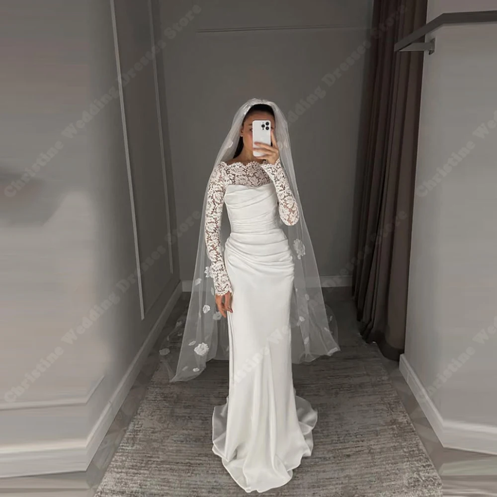 Minimalist ผู้หญิงชุดแต่งงานเซ็กซี่ Mermaid Robes Party Gowns Mopping ความยาวหมั้นบอลเจ้าหญิง Vestidos De Novias 2025