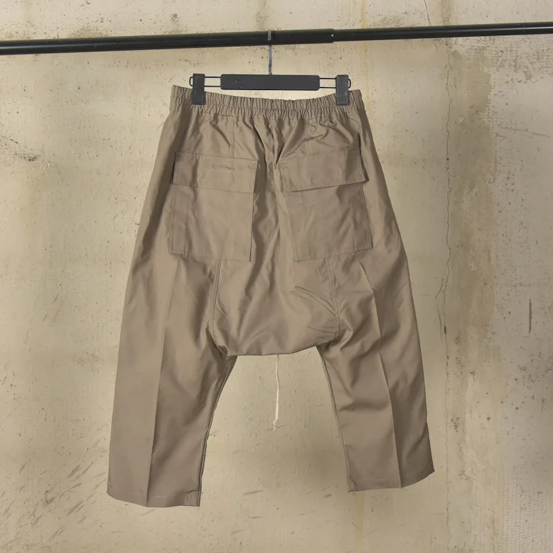 HKSH Spring New RO Cargo Pants Cropped Fashion Men Fashion Woven Cotton Tide Women Elastic Waist British Cotton Chic Ins HK21508